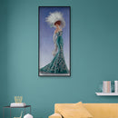 DIY Special-shape Diamond Painting Dress Lady Partial Drill Rhinestone Wall