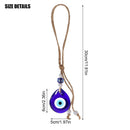 View Mirror Glass Car Decoration Evil Eye Navy Blue Hemp Rope Hanging Ornament