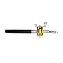 Portable Pocket Mini Aluminum Pen-Shape Fishing Rod w/ Reel Wheel (Black) Newly