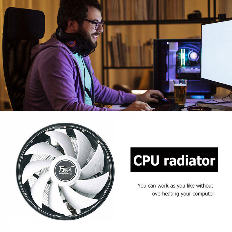 Aluminum Colorful Luminous CPU Cooler Practical Cooling Fan for AMD 775/115