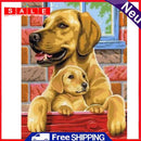 5D Rhinestone Pictures DIY Yellow Dog Full Round Drill Art Diamond Painting Kit