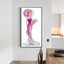 Purple Dress Lady Picture of Rhinestone Full Round Drill Diamond DIY Mosaic