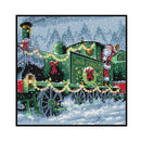 14CT Full Embroidery Christmas Train Cotton Printed Cross Stitch Home Decoration
