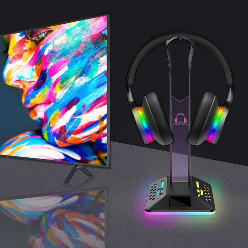 Gamer Headset Display Stand 6 Monochrome Modes Desktop Laptop Gaming Accessory