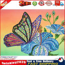 Flower Butterfly Partial Round Crystal Drill DIY Diamond Painting (KA287) Newly