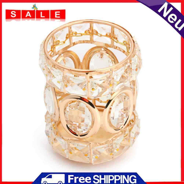 Crystal Makeup Brushes Holder Eyebrow Pencil Cosmetic Jewelry Storage Organizer