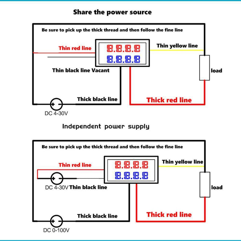 0.28inch Four Digits Digital Voltmeter Current Voltage Meter 0-100V 0-10A