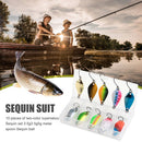 10pcs Metal Spoon Fishing Lures Artificial Sequins Baits for Bass (5.5g) Newly