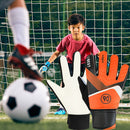 Kids Soccer Football Goalkeeper Gloves Finger Protection Gloves (Orange 6) Newly