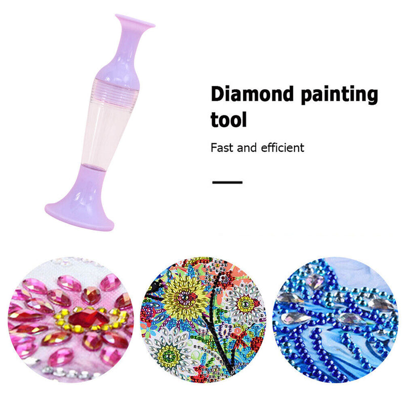 Flower Pot 5D Diamond Painting Point Drill Pen DIY Crafts (no Drill Purple)