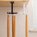 360 Rotatable Kitchen Hooks Organizer Wardrobe Home Hanger Racks (Black) Newly