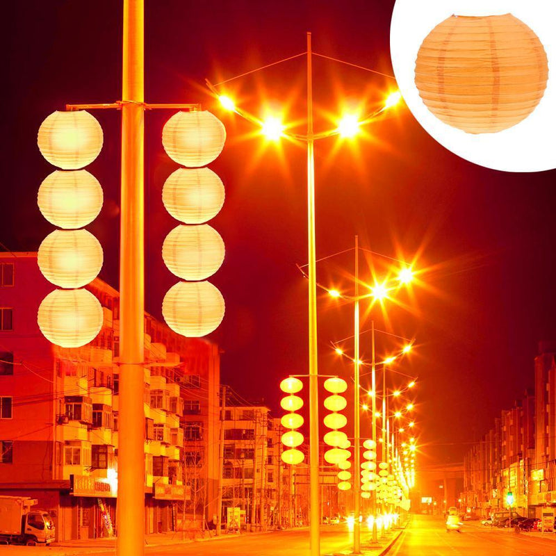 10pcs 6 inch Round Chinese Paper Lantern DIY Lamp Party Decor(Orange)