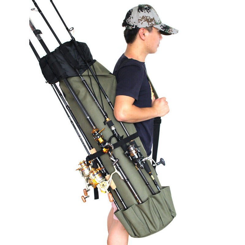 Fishing Rod Bag Oxford Cloth Cylinder Fishing Reel Carrier Tackle Storage Bags