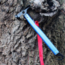 Outdoor Camping Tent Peg Hammer Steel Hiking Stakes Nail Puller (Blue) Newly