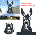 Animal Fence Metal Peeping Silhouette Donkey Cow Standing Art Statues (A) Newly