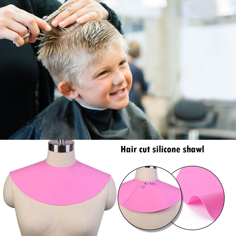 Haircut Shawl Neck Cape Silicone Neck Shield for Hair Coloring (Pink) Newly