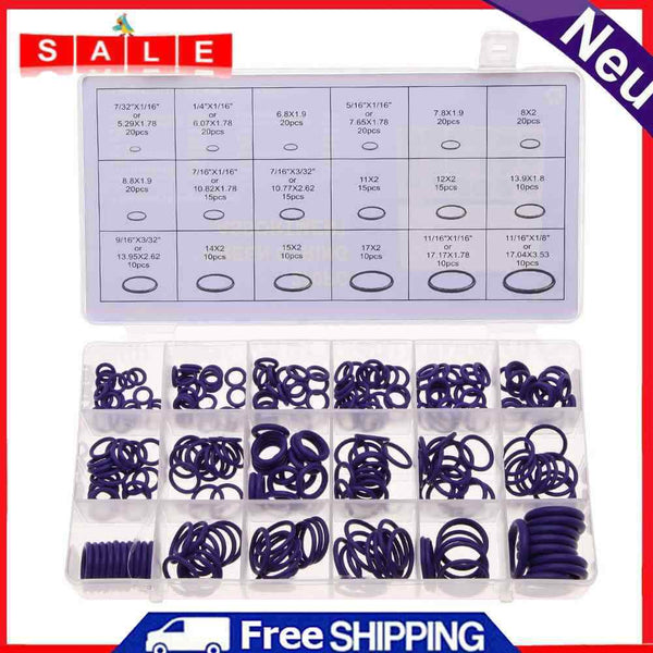 270Pcs/Box 18 Sizes Kit Air Conditioning Car Car Vehicle HNBR O-Rings Repair A