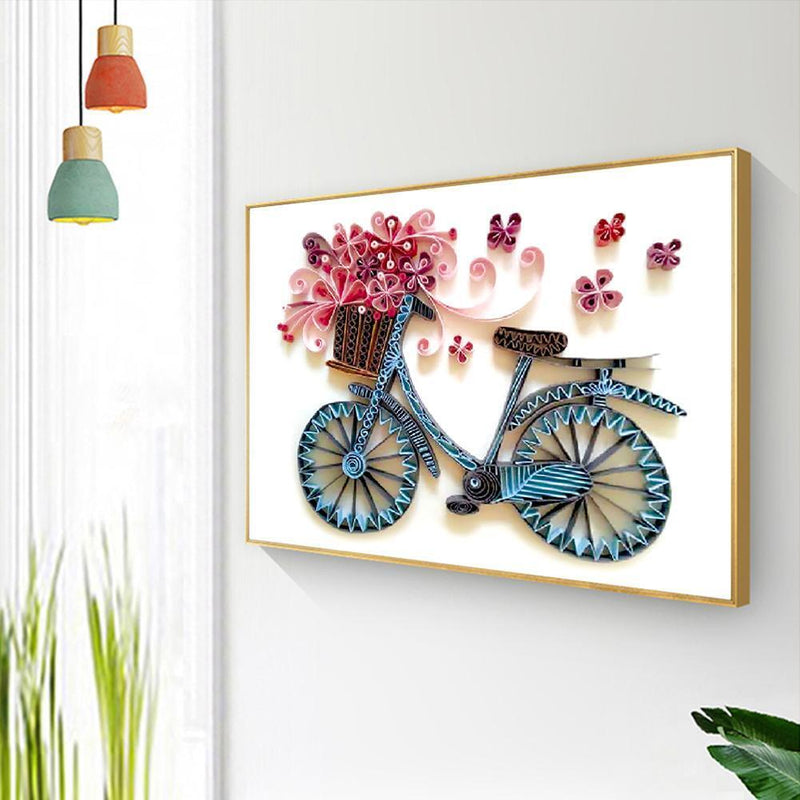 Quilted Paper Stripes Tool Set Bike Flower DIY Quilling Paper Painting Kit