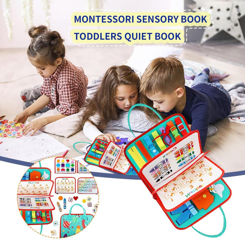 Busy Board Montessori Toys Toddlers Sensory Toys Learning Basic Dress Skill~