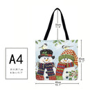 Christmas couple snowman Printed Shoulder Shopping Bag Casual Tote Handbag