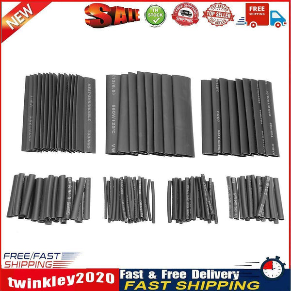 127pcs/set Black 40/80mm Insulation Assorted 2:1 Heat Shrink Tubing Wrap Newly