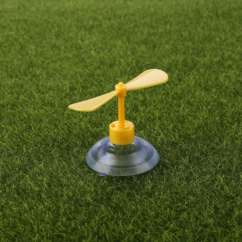 Motorcycle Bike Helmet Fan Decoration Cute Suction Cup Propeller (Yellow) Newly