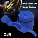 2pcs 2.5m Sports Cotton Kick Boxing Bandage Sanda Wrist Hand Gloves (Blue) Newly
