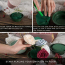 Green Round Wet Floral Foam Flower Arrangement Kit with Bowl for WeddingS NEU