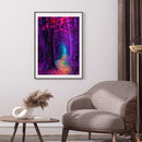5D Full Drill Art Rhinestone Picture DIY Purple Forest Mosaic Diamond Painting