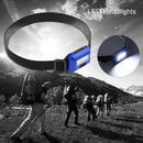 3 Modes Waterproof COB Flashlight Outdoors Headlight Headlamp Torch(Blue) Newly