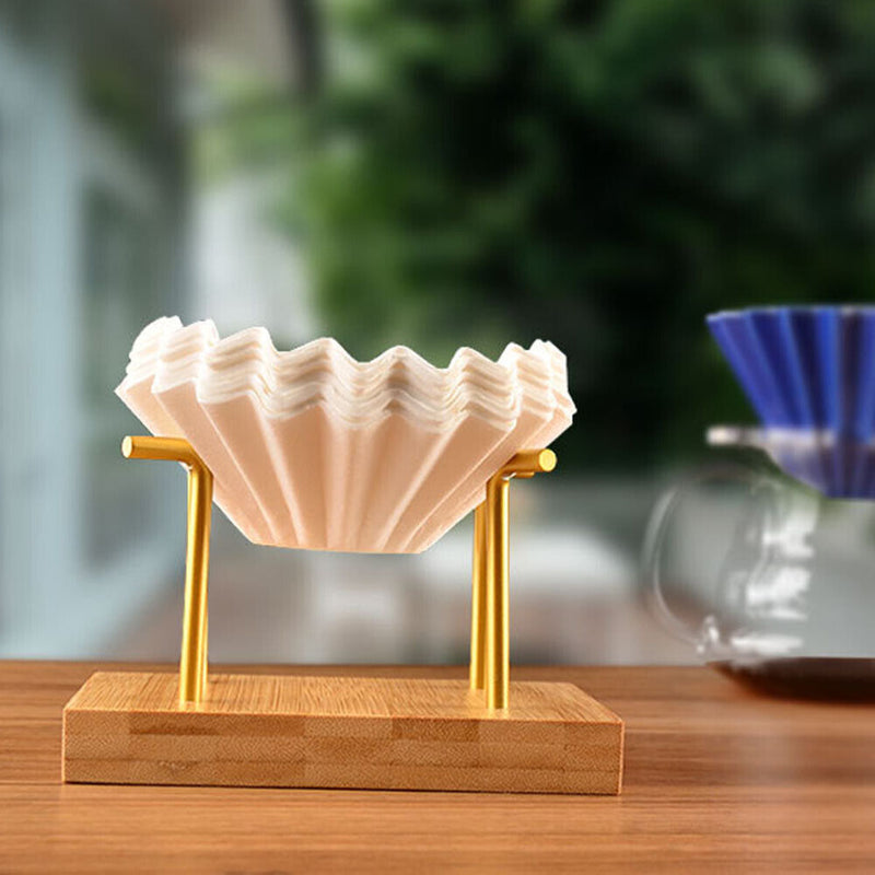 Wooden V60 Filter Paper Rack Hand Drip Coffee Cake Filter Paper Holder (D)