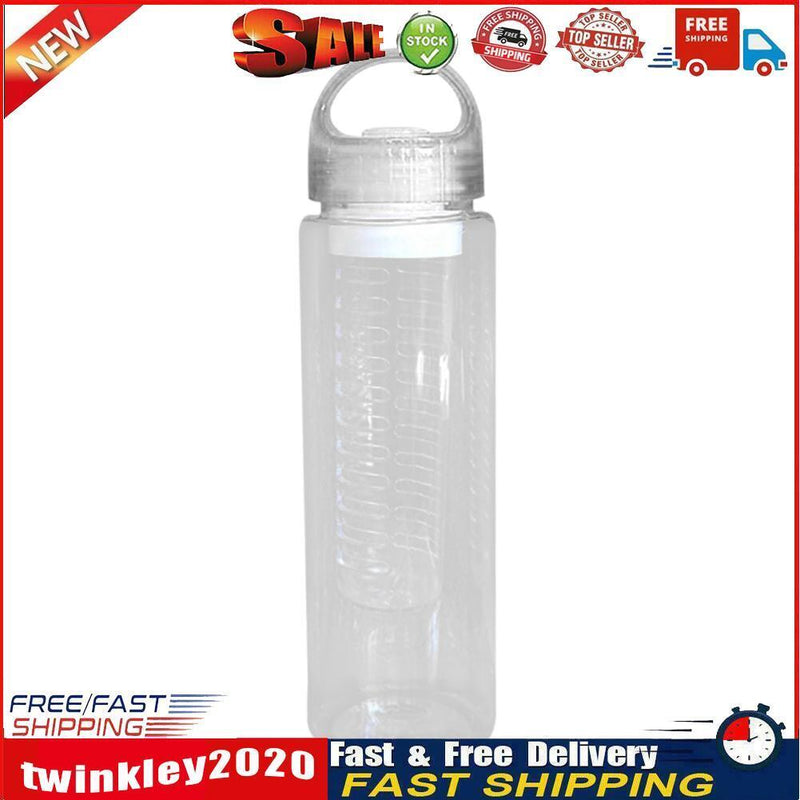 700ml Leakproof Water Bottle Plastic Soak Fruit Outdoor Drinkware (White) Newly