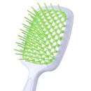 3pcWide Teeth Air Cushion Comb Scalp Massage Salon Hair Brush (White Green)