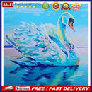5D DIY Full Drill Round Shape Swan Rhinestone Diamond Drawing Home Decoration