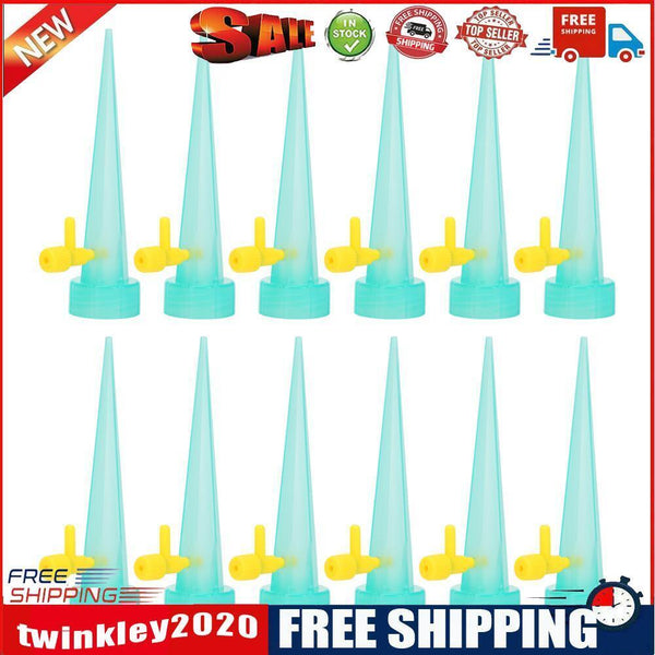 12pcs Automatic Watering Spikes System for Plants Drip Irrigation (Green)