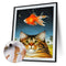#A Cat Partial Oil Paint By Numbers Kit DIY Home Decoration Gift Wall Art Pict