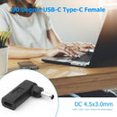 90 Degree USB-C Type-C Female to 4.5x3.0mm DC Male Plug Converter for Dell