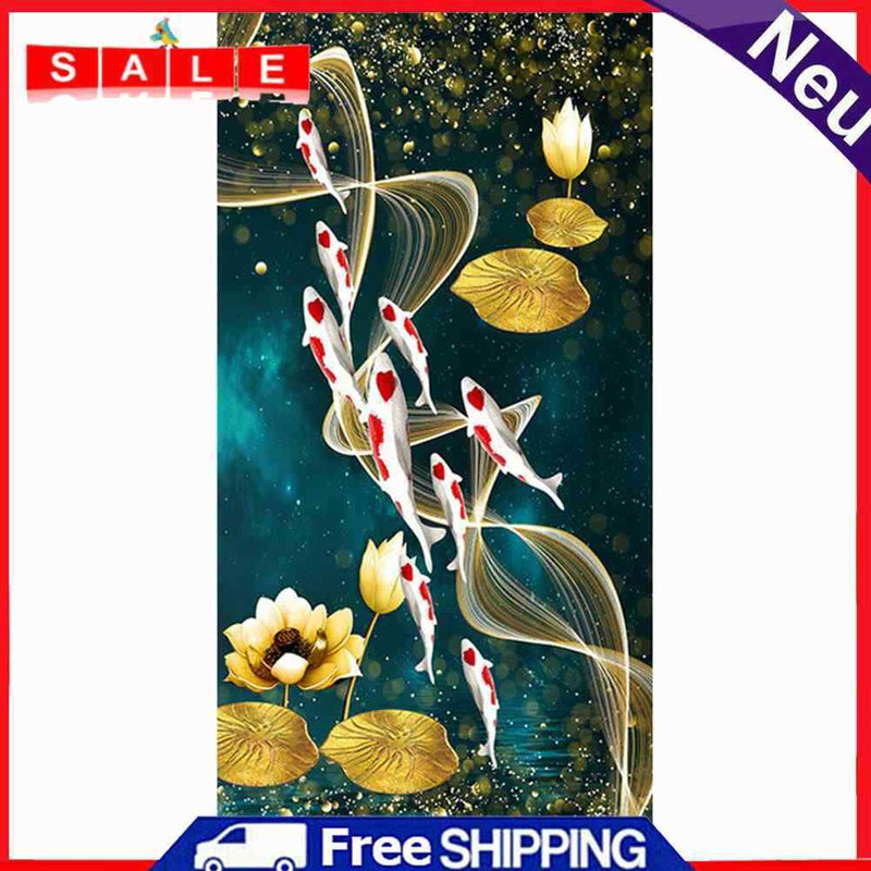 Fish 5D DIY Full Round Drill Diamond Painting Handmade Needlework Sets for Gifts