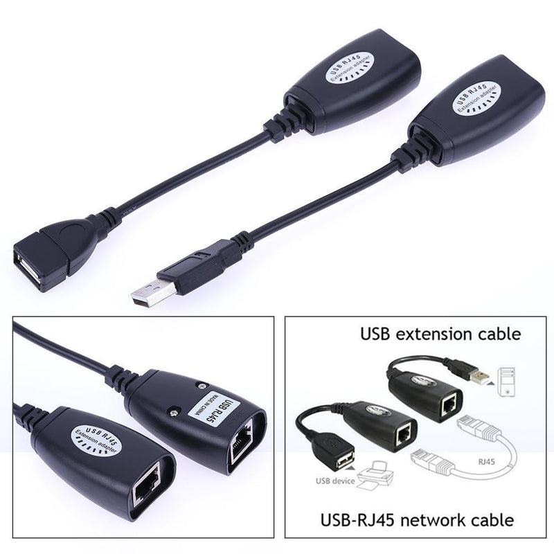 USB to RJ45 Extender USB 2.0 Extension Extender Adapter up to 150ft