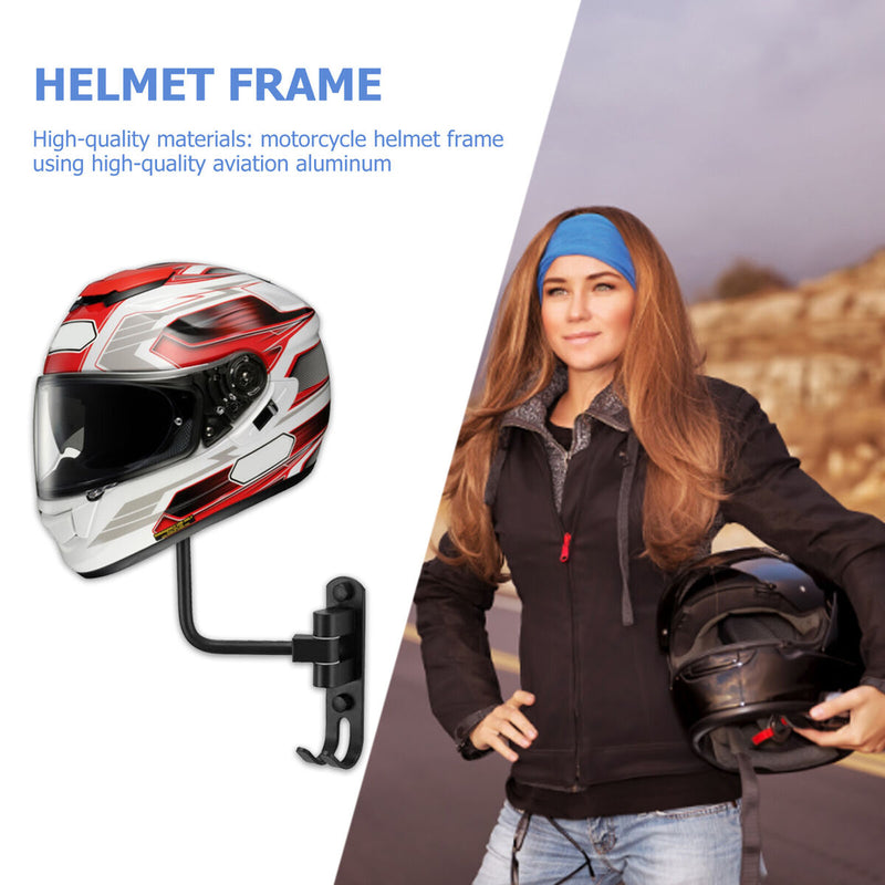 Motorcycle Helmet Rack 180 Degree Rotation Helmet Storage with Hooks (B) Newly