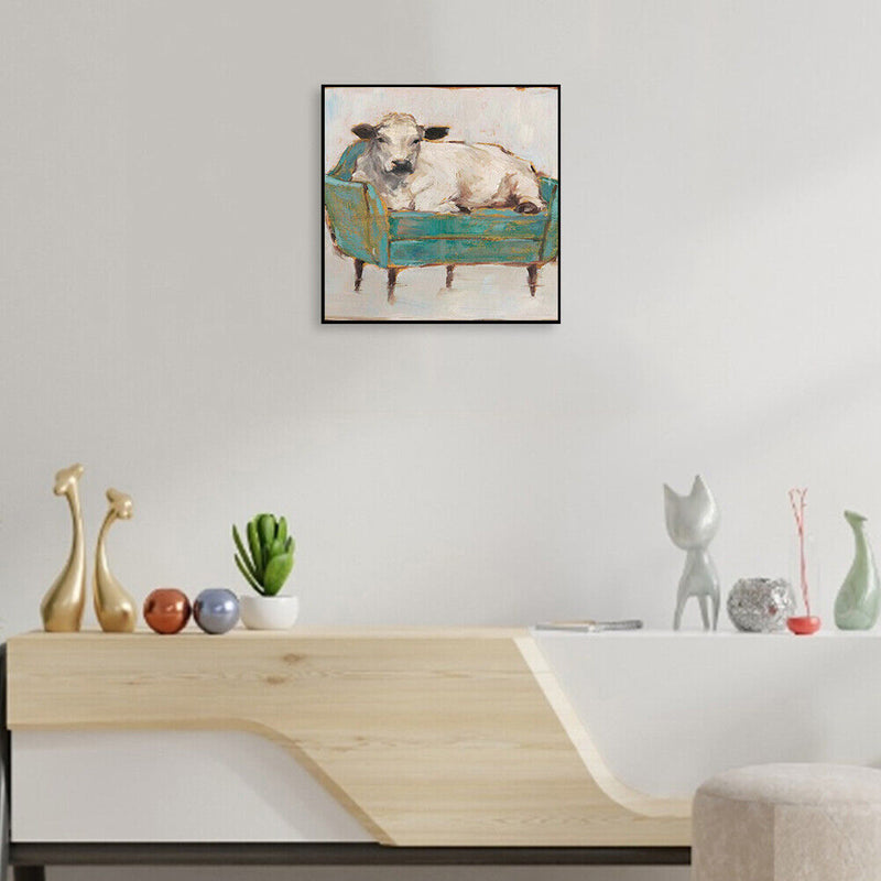 20X20cm Frameless Oil Paint By Numbers Picture (Cow Lying on the Sofa S550)