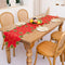 Embroiderd Christmas Poinsettia Table Runner Wedding Holiday Table Decor14x68in