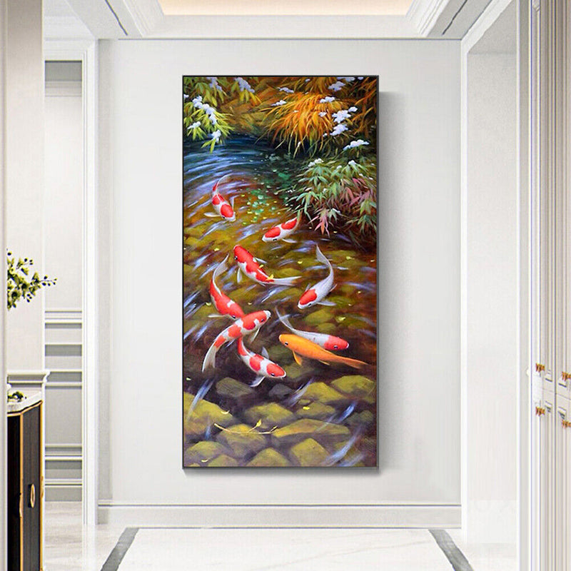 Full Round 5D DIY Diamond Painting Lucky Fish Embroidery Cross Stitch Home De