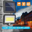 Solar Lamp PIR Motion Sensor COB LED Outdoor Wall Garden Path Night Lighting