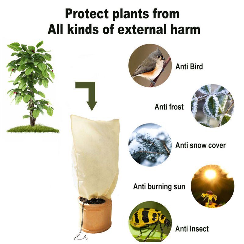 Plant Cover - 2pcs Protection Frost Blankets Anti-Freeze Plant Protection Bags