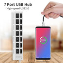 480Mbps Adapter Splitter USB Hub High Speed Multiple USB 2.0 Power Cord Expander