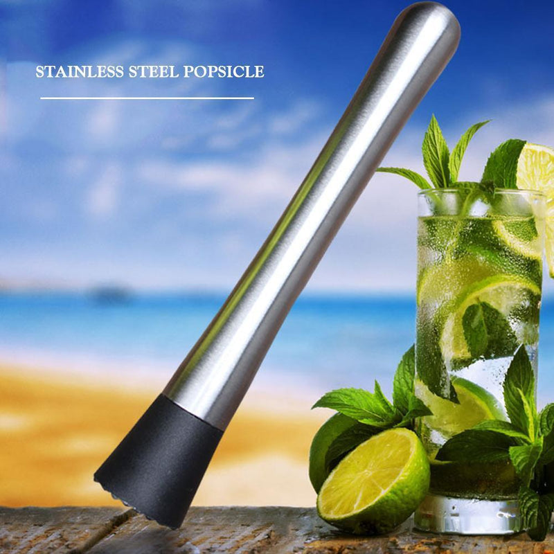 Steel Wine Mixing Stick Muddler Cocktail Stirrer Shaker Ice Crusher Barware