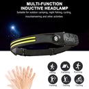 COB LED Headlamp Sensor Headlight Flashlight USB Outdoor Camping Head Lamp