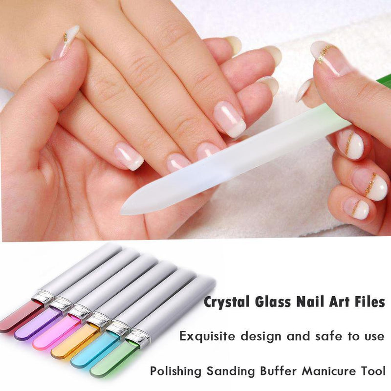 6pcs Pro Crystal Glass Nail Art File Polishing Sanding Buffer Manicure Tool