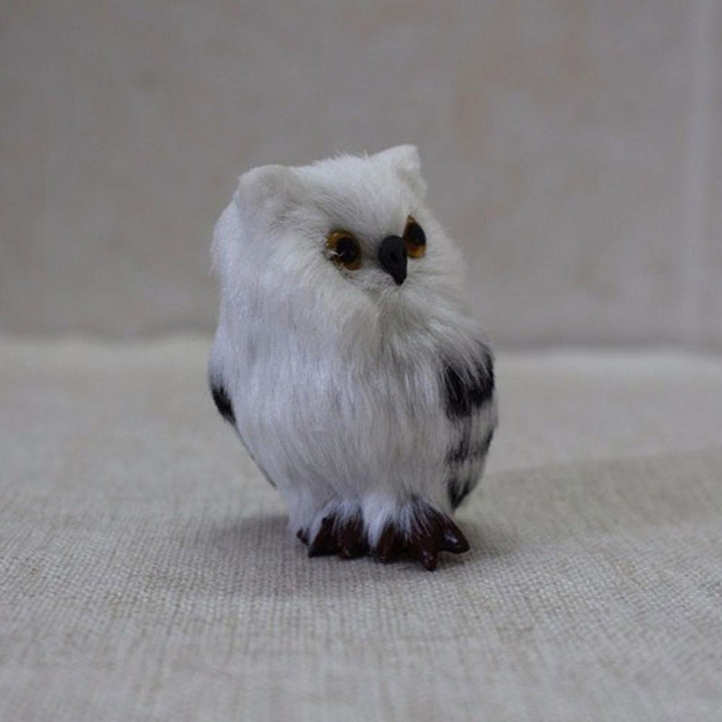 Cute Lovely Owl White Black Furry Christmas Bird Ornament Decoration hot.